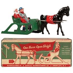 c.1947 Barclay, No. 510 One Horse Open Sleigh in Original Box
