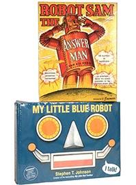 Two Robot Toys; c.1955 Sam Answer Man & 2002 My Little Blue Robot