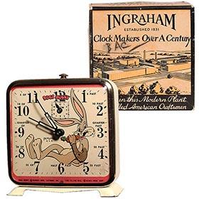 c.1948 Ingraham, Bugs Bunny Animated Alarm Clock in Original Box