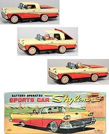 1958 Kosuge, Batt. Op. Sports Car (Ford) Skyliner in Original Box