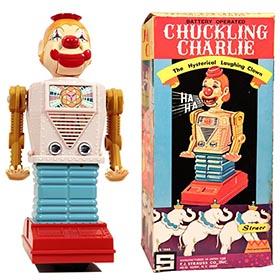 c.1969 Yonezawa, Chuckling Charlie Laughing Clown Robot in Original Box