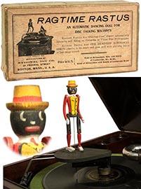 c.1915 National Toy Co., Ragtime Rastus Phonograph Toy in Orig. Box