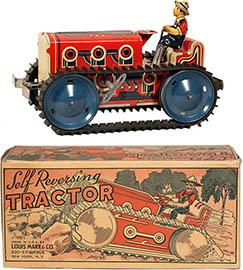 1936 Marx, Self Reversing Climbing Tractor in Original Box