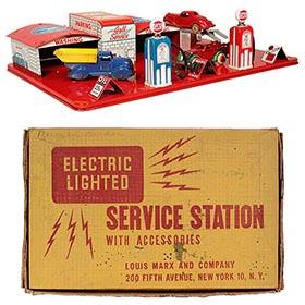 c.1940 Marx, Gull Oil Electric Service Station in Original Box