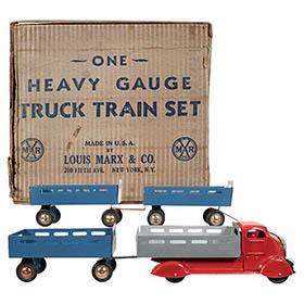 1938 Marx, Heavy Gauge Truck Train Set in Original Box