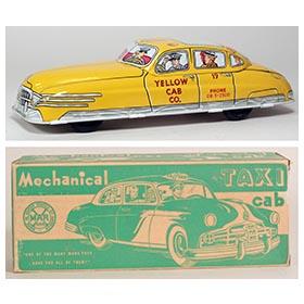 1950 Marx Mechanical Yellow Taxi Cab in Original Box
