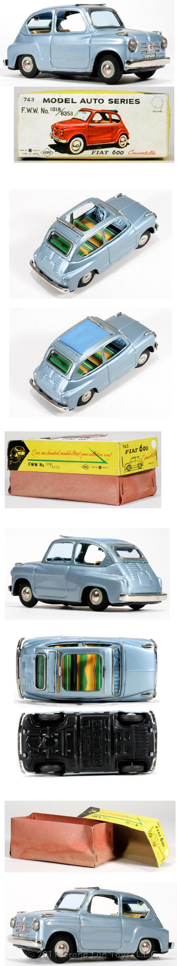 1956 Bandai Fiat 600 Convertible In Original Box