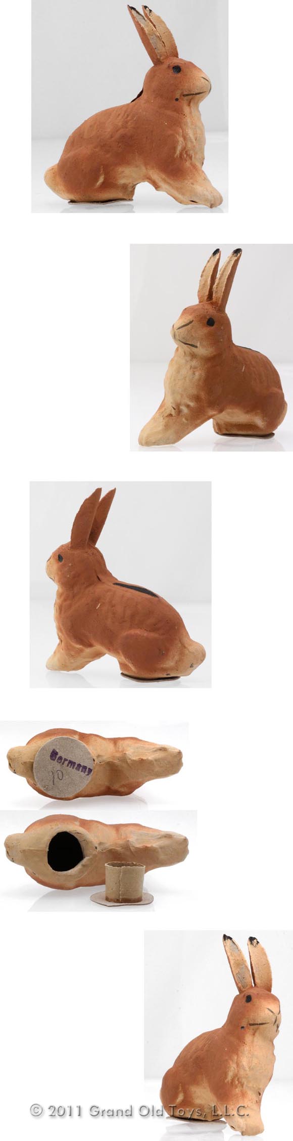 c1920 Germany Paper Mache Rabbit Candy Container