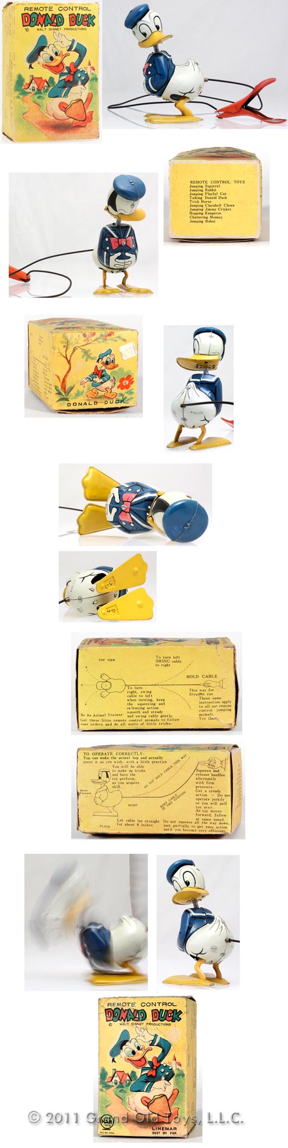 1955 Linemar Donald Duck Remote Control In Original Box