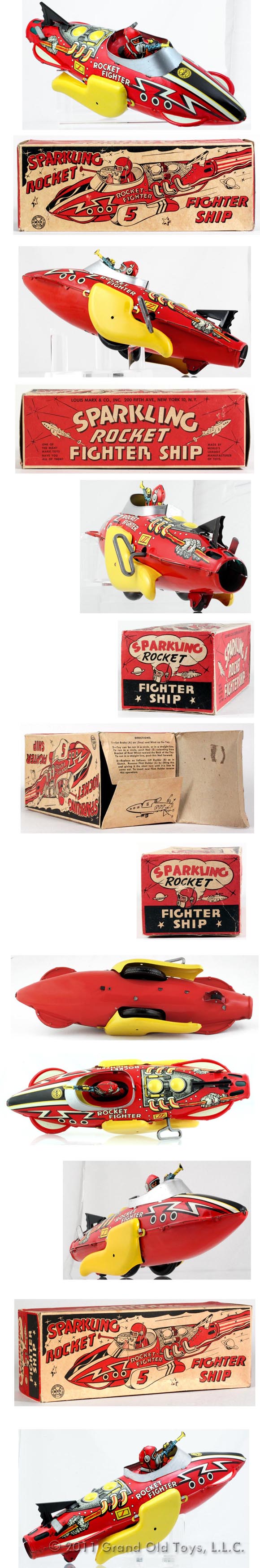 1951 Marx Sparkling Rocket Fighter In Original Box