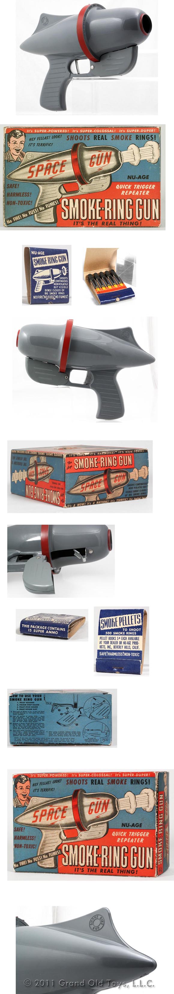 1954 Nu-Age Products Smoke Ring Gun In Original Box