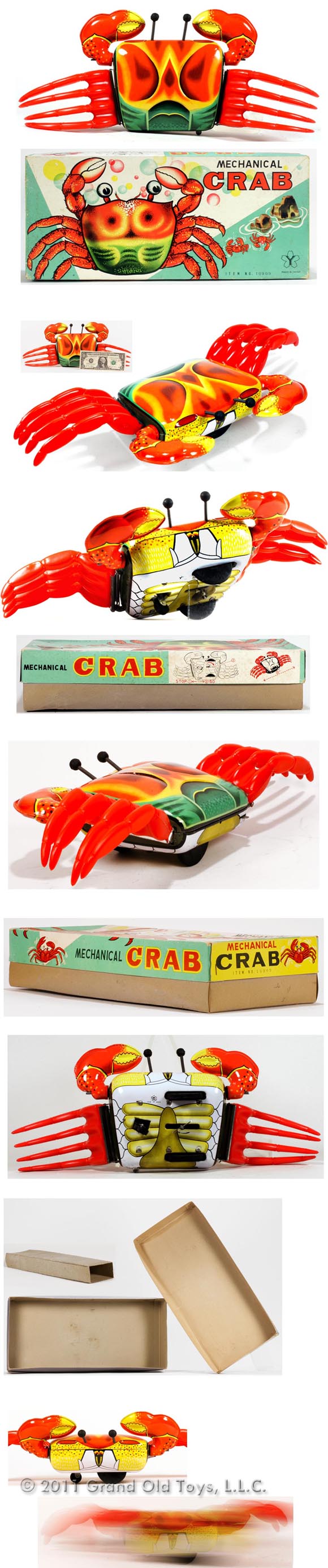 1962 Yonezawa Mechanical Crawling Crab In Original Box
