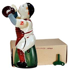 1946 Occupied Japan New York Yankees Mechanical Baseball Catcher in Original Box
