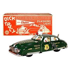 1949 Marx, Dick Tracy Siren Squad Car with Electric Flashing Light in Original Box #2