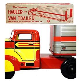 1957 Marx American Continental Express Hauler & Van Trailer in Original Box