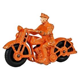 c.1934 Hubley, Cast Iron Police Patrol Motorcycle