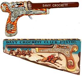 c.1955 Linemar, Davy Crockett Click Pistol in Original Box