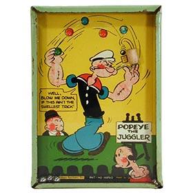 1929 Popeye the Juggler, Tin Litho Dexterity Toy