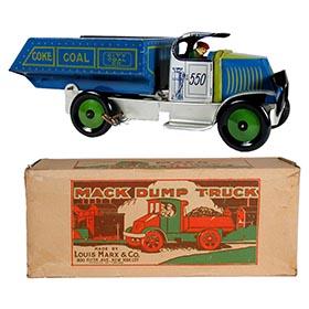 1936 Marx, #550 City Coal Company Mack Dump Truck in Original Box