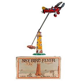 1937 Marx, Sky Bird Flyer with zeppelin in Original Box