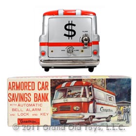 c.1965 Hayashi Armored Car Savings Bank In Original Box