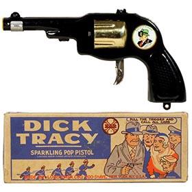 1935 Marx, Dick Tracy Sparkling Pop Pistol in Original Box