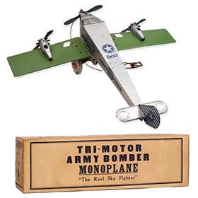 1930 Marx, Tri-Motor Army Bomber Monoplane in Original Box