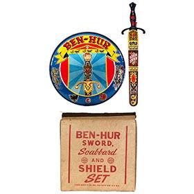 1960 Marx, Ben-Hur Sword, Scabbard, Shield in Original Box