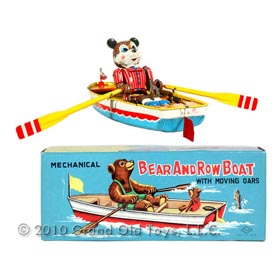 c.1958 Suzuki & Edwards, Bear Row Boat with Moving Oars In Original Box