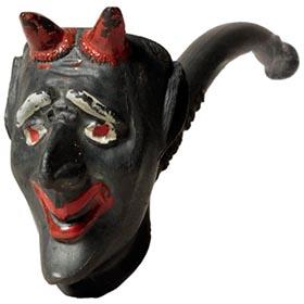 c.1935 Evil Christmas Krampus German Clay Demon Pipe
