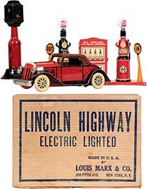 1933 Marx, Electric Lighted Lincoln Highway Set in Original Box